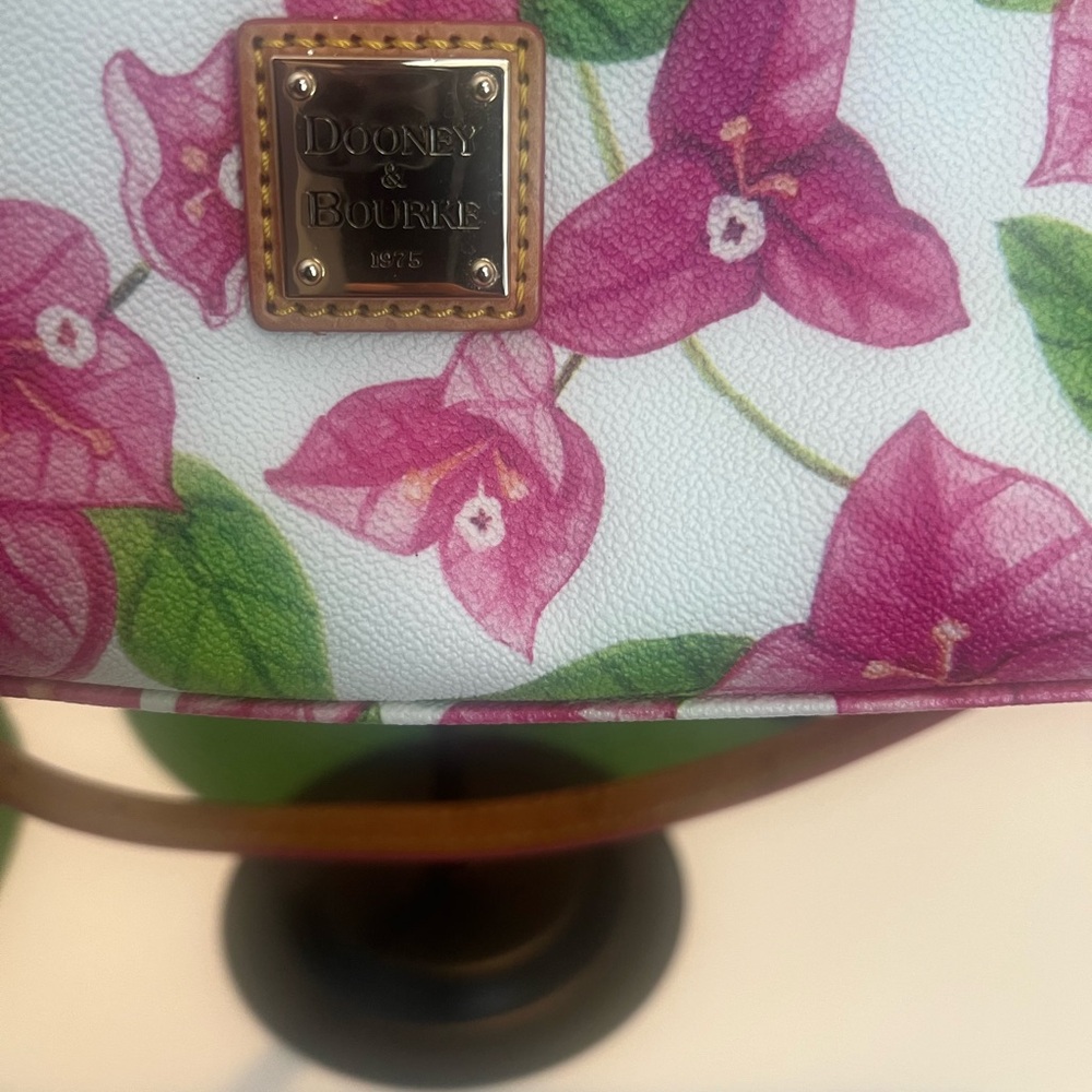 Dooney & Bourke Pink & Green Floral Satchel (includes the shoulder strap) - Picture 2 of 12